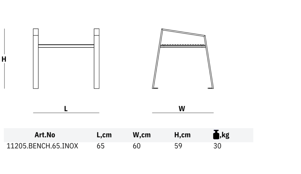 11205 bench 65 inox dimensions metal street bench dimensions