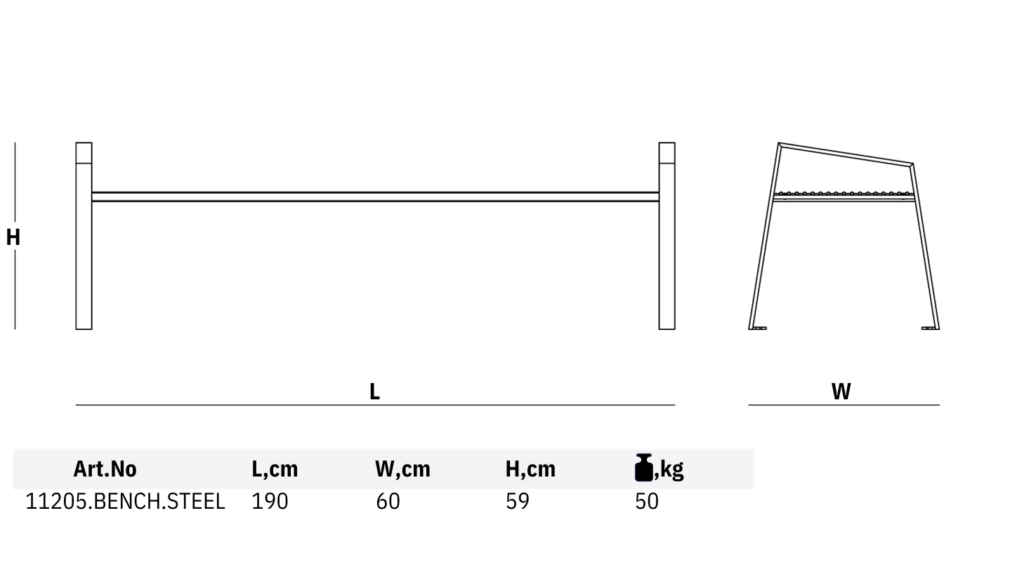 11205 bench steel dimensions carbon steel park bench