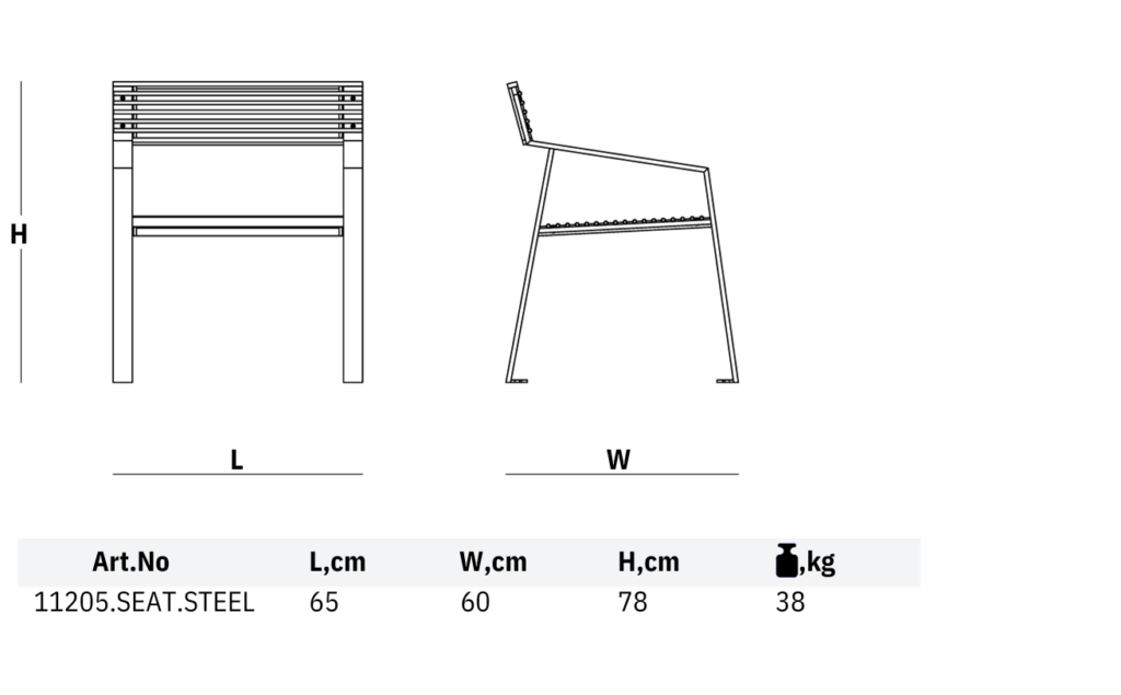 11205 seat steel dimensions carbon steel street seat