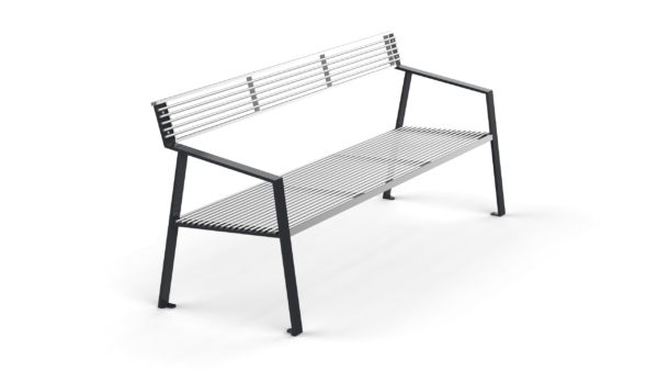 metal bench seats with backrest from stainless steel