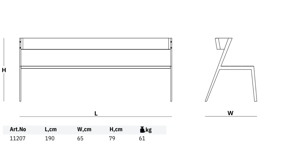 11207 dimension park bench dimensions