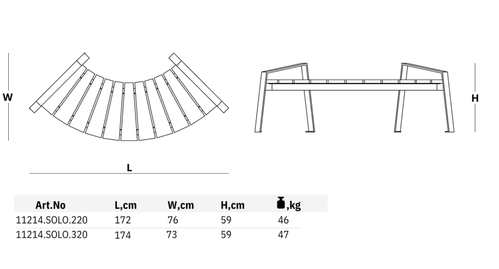 11214 solo 220 and 320 dimensions picnic benches