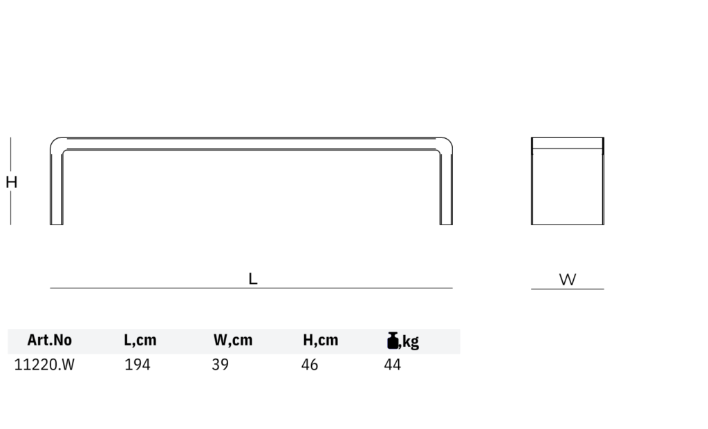 11220 w street bench dimensions