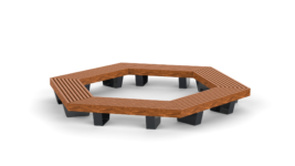 round shaped outdoor bench without backrest