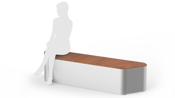 Picnic bench with human silhouette