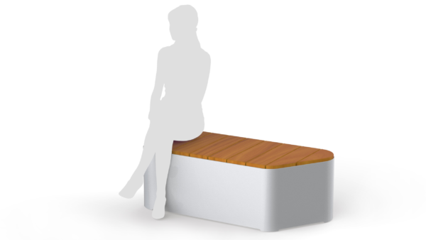 modular outdoor seating with human silhouette