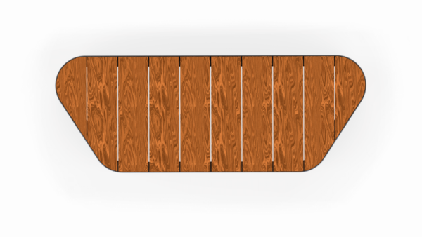 Overview of park bench with wooden plank seating