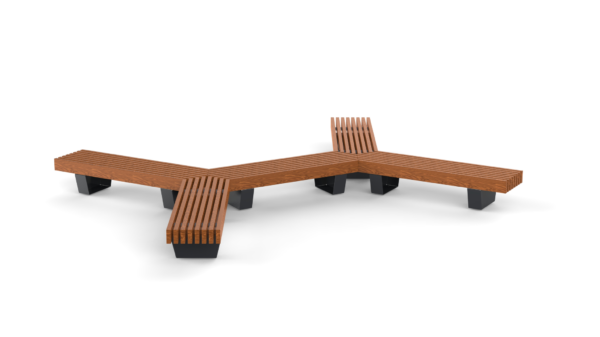 x shaped park bench without backrest