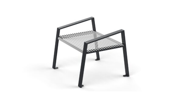 metal street bench without backrest