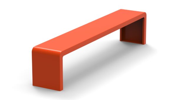 stylish minimalistic style orange outdoor steel bench