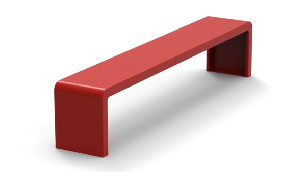 modern and minimalistic style red outdoor bench