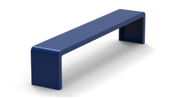 dark blue steel bench outdoor seating