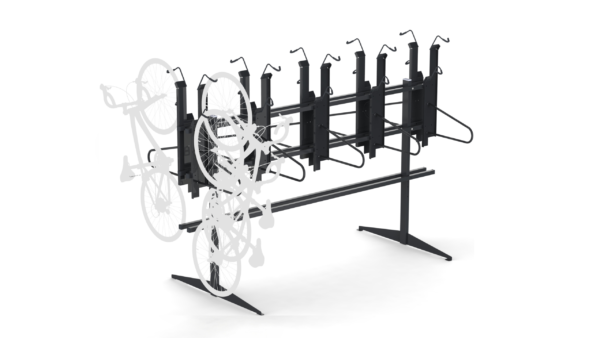 Bicycle storage rack from steel vertically placed