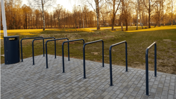 Bicycle storage racks from steel in an urban environment