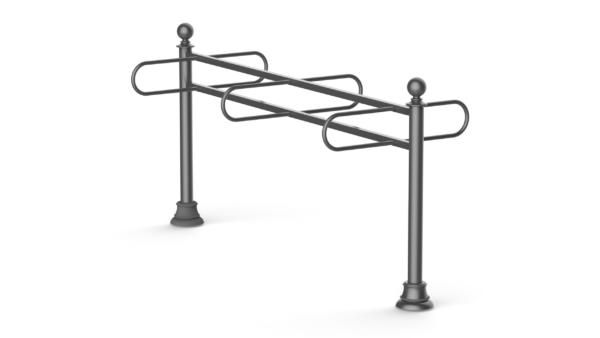 bike rack from steel block of 6 racks