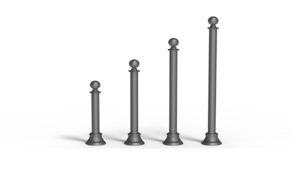 bollards from steel different heights