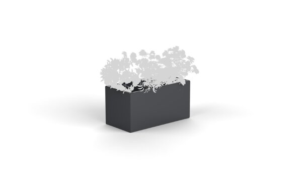 Flower planter rectangular shaped with flower  silhouette