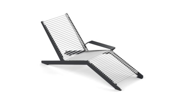 stainless steel lounger with a handrest