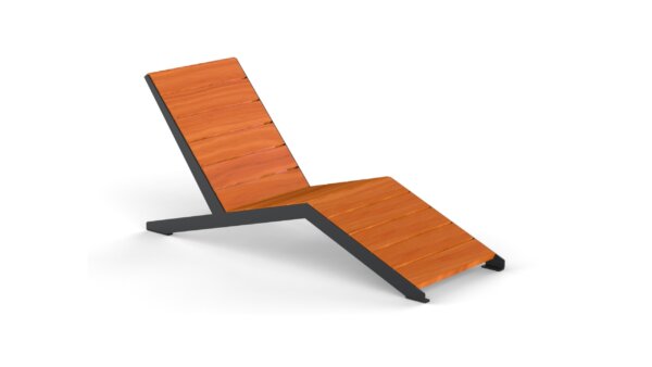 Lounger from wooden planks  without handrest