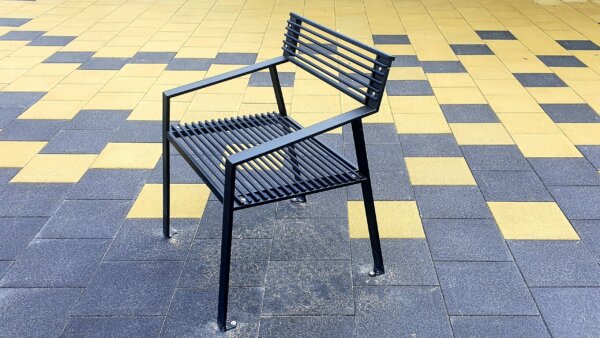 street bench in urban environment