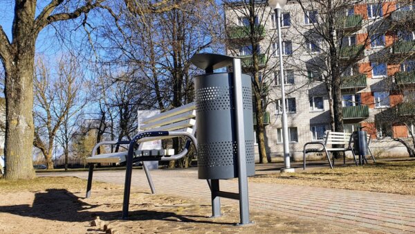 waste bin in an urban environment