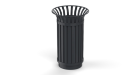 round shaped outdoor trash bin