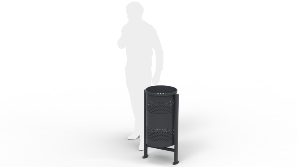 outdoor waste bin with human silhouette