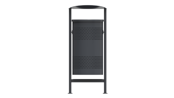 Outdoor waste bin with lid