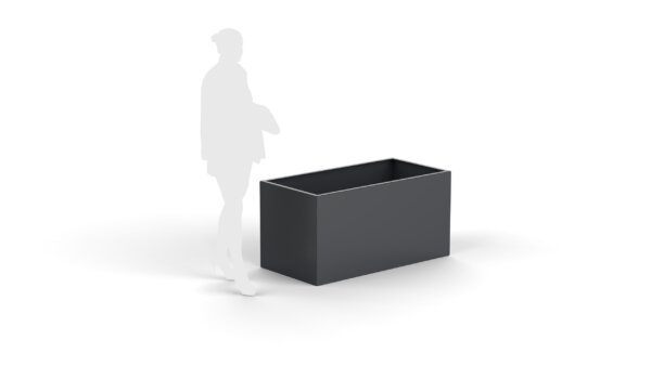 rectangular shaped plant pot with human  silhouette