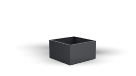 square shaped outdoor planter from steel