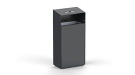 Square shaped classic style steel trash bin