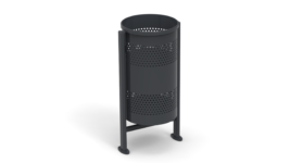 Outdoor trash bin from metal