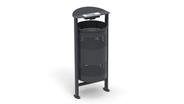 outdoor trash can with cigarette holder