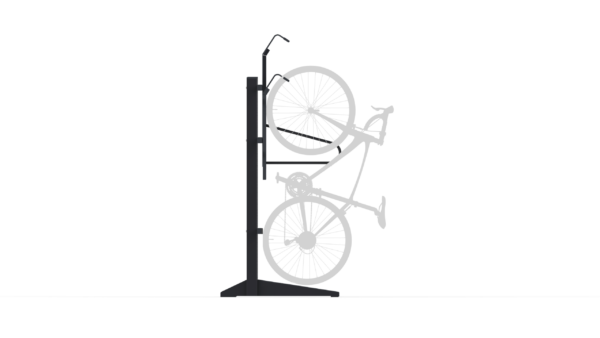 side view of velostand with a bicycle silhouette