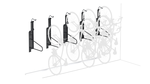 wall mounted bike racks vertically placed