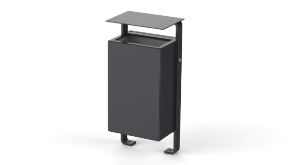 metal outdoor waste bin with lid